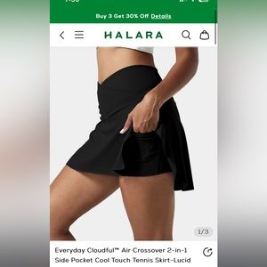 Halara black crossover tennis skirt